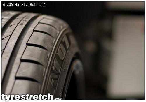 An example of tyre stretch: 205/45 R17 on 8.0J – ROTALLA