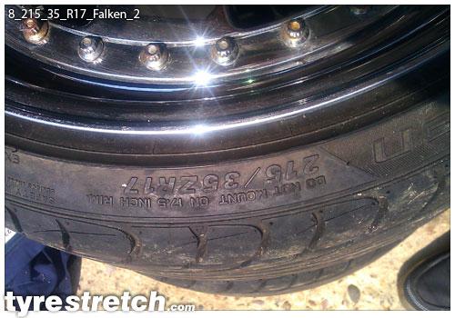 An example of tyre stretch: 215/35 R17 on 8.0J – FALKEN