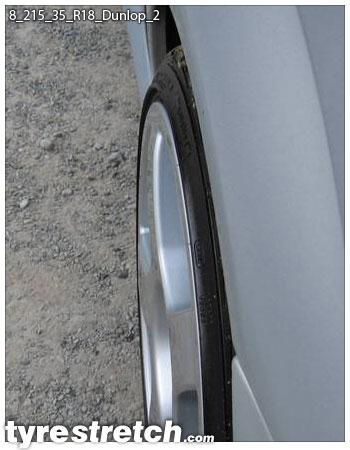 An example of tyre stretch: 215/35 R18 on 8.0J – DUNLOP