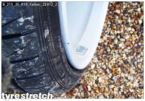 An example of tyre stretch: 215/35 R18 on 8.0J – FALKEN