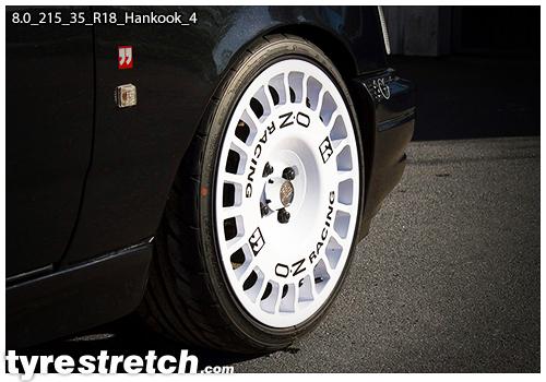 An example of tyre stretch: 215/35 R18 on 8.0J – HANKOOK