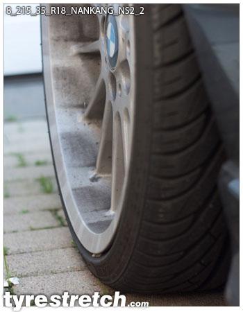 An example of tyre stretch: 215/35 R18 on 8.0J – NANKANG