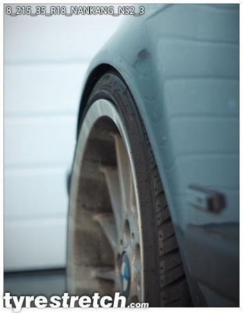 An example of tyre stretch: 215/35 R18 on 8.0J – NANKANG
