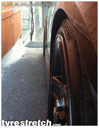 An example of tyre stretch: 215/35 R18 on 8.0J – NANKANG