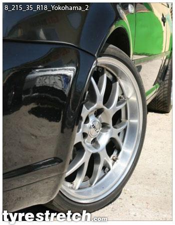 An example of tyre stretch: 215/35 R18 on 8.0J – YOKOHAMA