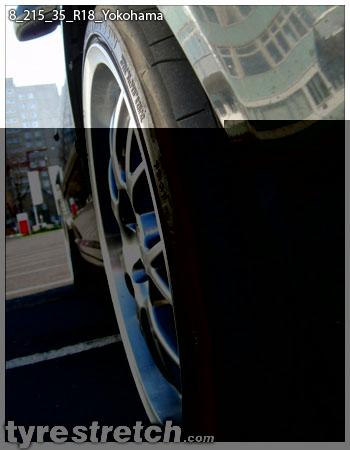 An example of tyre stretch: 215/35 R18 on 8.0J – YOKOHAMA