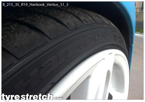 An example of tyre stretch: 215/35 R19 on 8.0J – HANKOOK
