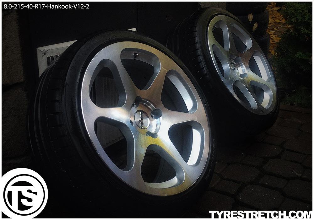 An example of tyre stretch: 215/40 R17 on 8.0J – HANKOOK