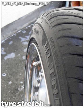 An example of tyre stretch: 215/40 R17 on 8.0J – NANKANG