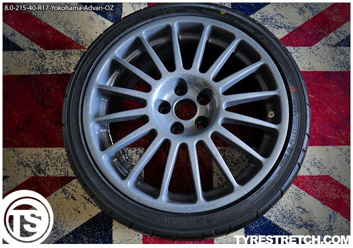 An example of tyre stretch: 215/40 R17 on 8.0J – YOKOHAMA