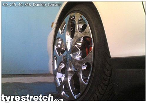 An example of tyre stretch: 215/40 R18 on 8.0J – DUNLOP