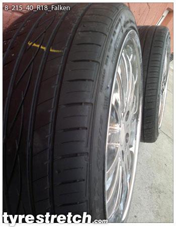 An example of tyre stretch: 215/40 R18 on 8.0J – FALKEN