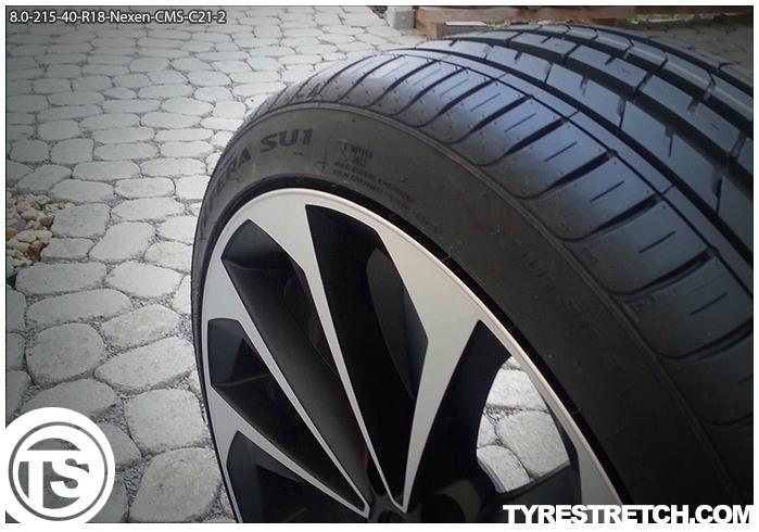An example of tyre stretch: 215/40 R18 on 8.0J – NEXEN (CMS)
