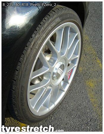 An example of tyre stretch: 215/40 R18 on 8.0J – PIRELLI