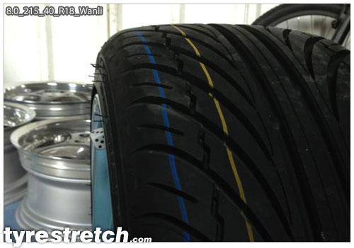 An example of tyre stretch: 215/40 R18 on 8.0J – WANLI