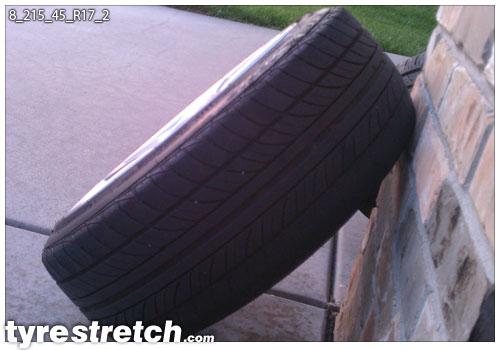 An example of tyre stretch: 215/45 R17 on 8.0J