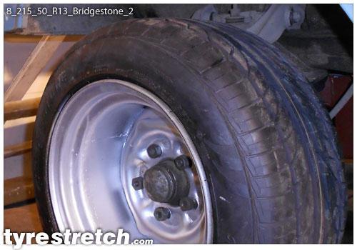 An example of tyre stretch: 215/50 R13 on 8.0J – BRIDGESTONE