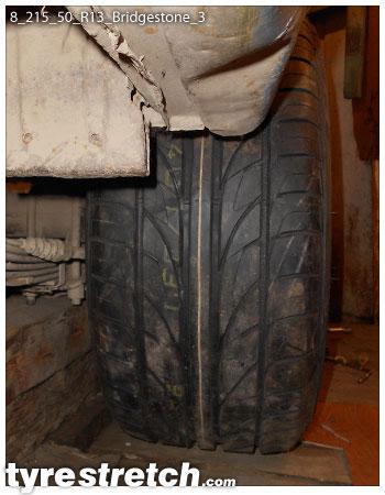 An example of tyre stretch: 215/50 R13 on 8.0J – BRIDGESTONE