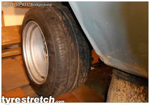 An example of tyre stretch: 215/50 R13 on 8.0J – BRIDGESTONE