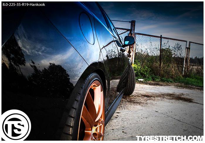 An example of tyre stretch: 225/35 R19 on 8.0J – HANKOOK