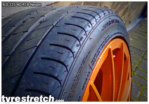 An example of tyre stretch: 225/40 R18 on 8.0J – NEXEN