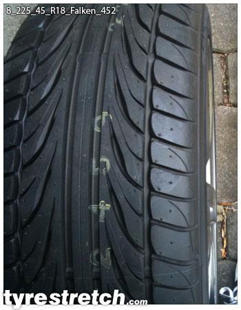 An example of tyre stretch: 225/45 R18 on 8.0J – FALKEN