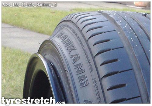 An example of tyre stretch: 165/45 R15 on 8.25J – NANKANG