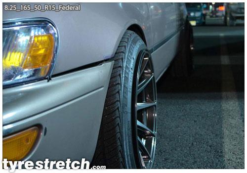 An example of tyre stretch: 165/50 R15 on 8.25J – FEDERAL