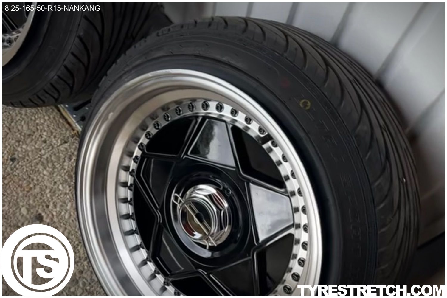 An example of tyre stretch: 165/50 R15 on 8.25J – NANKANG