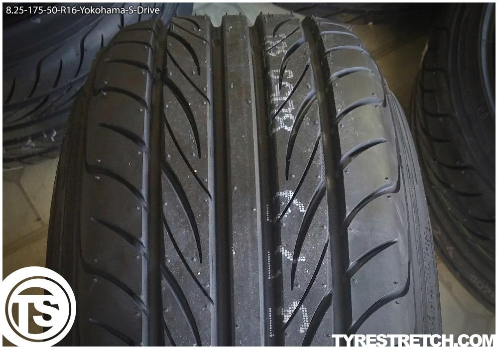 An example of tyre stretch: 175/50 R16 on 8.25J – YOKOHAMA