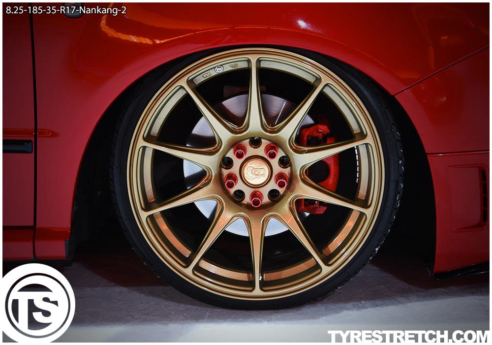 An example of tyre stretch: 185/35 R17 on 8.25J – NANKANG