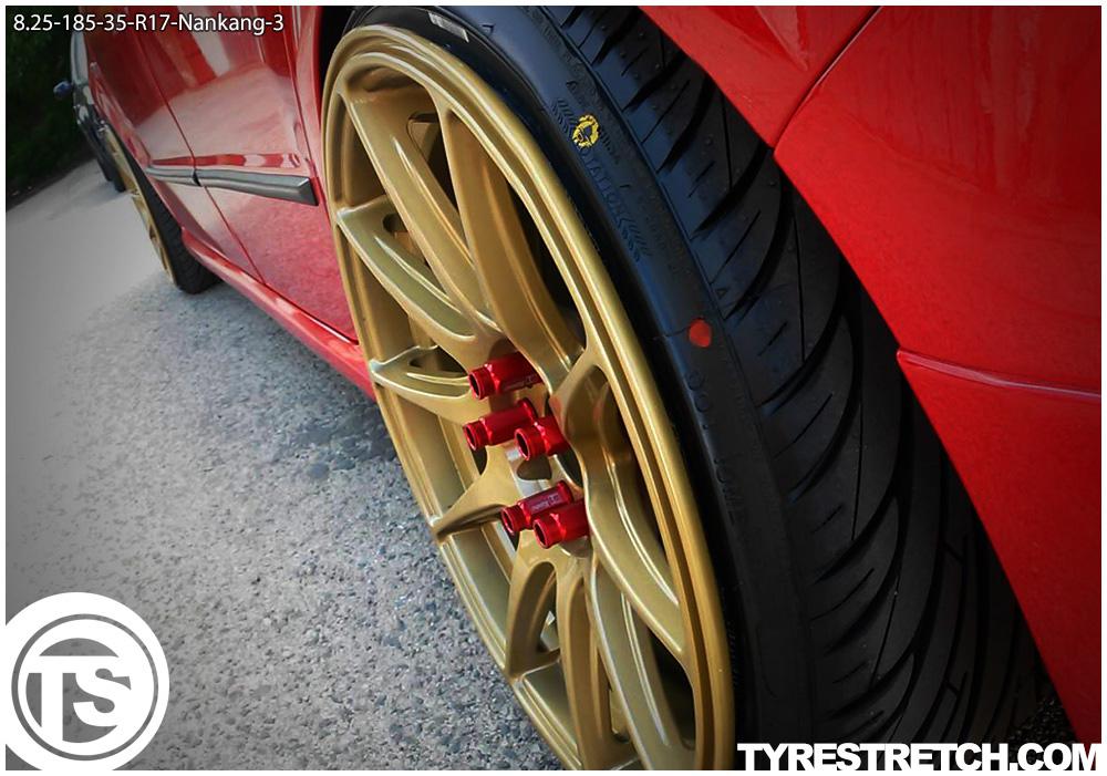 An example of tyre stretch: 185/35 R17 on 8.25J – NANKANG