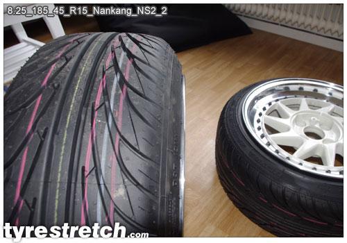 An example of tyre stretch: 185/45 R15 on 8.25J – NANKANG