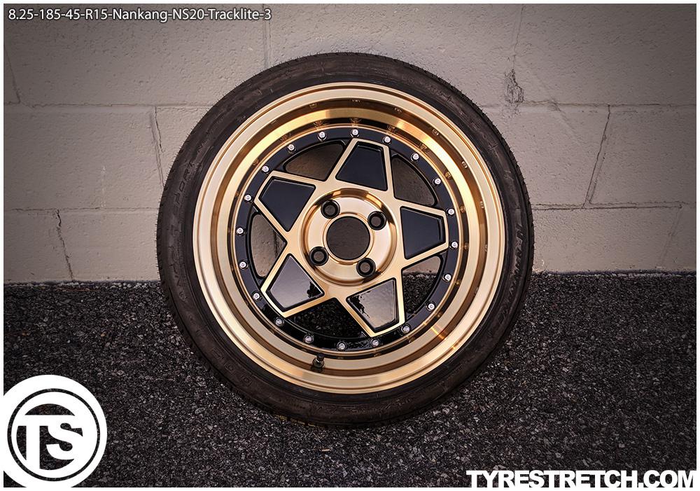 An example of tyre stretch: 185/45 R15 on 8.25J – NANKANG (TRACKLITE)