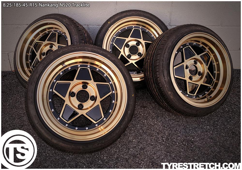 An example of tyre stretch: 185/45 R15 on 8.25J – NANKANG (TRACKLITE)