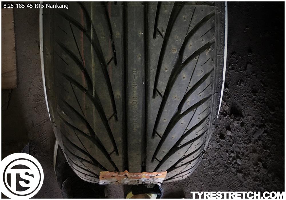An example of tyre stretch: 185/45 R15 on 8.25J – NANKANG