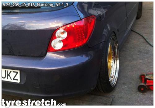 An example of tyre stretch: 205/40 R18 on 8.25J – NANKANG