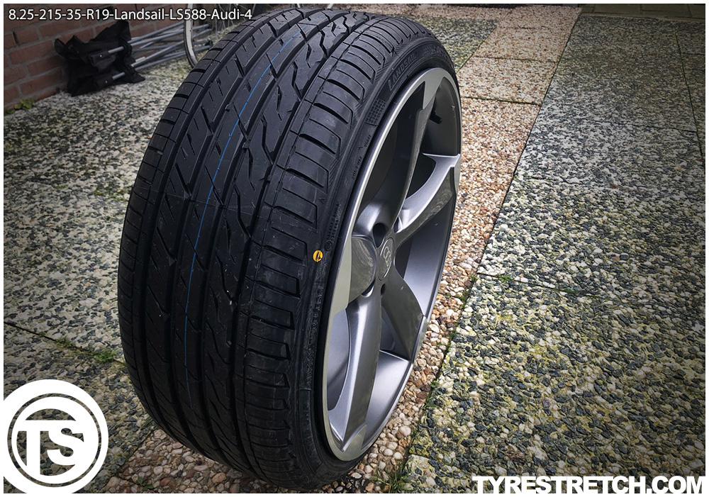 An example of tyre stretch: 215/35 R19 on 8.25J – LANDSAIL (AUDI)