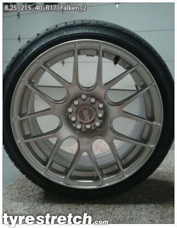 An example of tyre stretch: 215/40 R17 on 8.25J – FALKEN