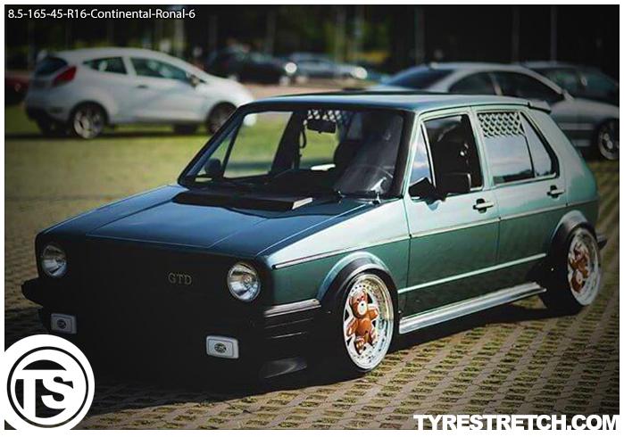 An example of tyre stretch: 165/45 R16 on 8.5J – CONTINENTAL (RONAL)