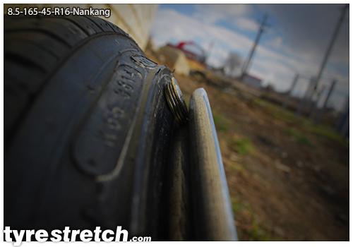 An example of tyre stretch: 165/45 R16 on 8.5J – NANKANG
