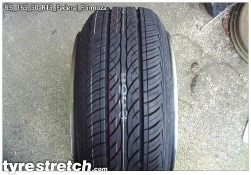 An example of tyre stretch: 165/50 R15 on 8.5J – FEDERAL