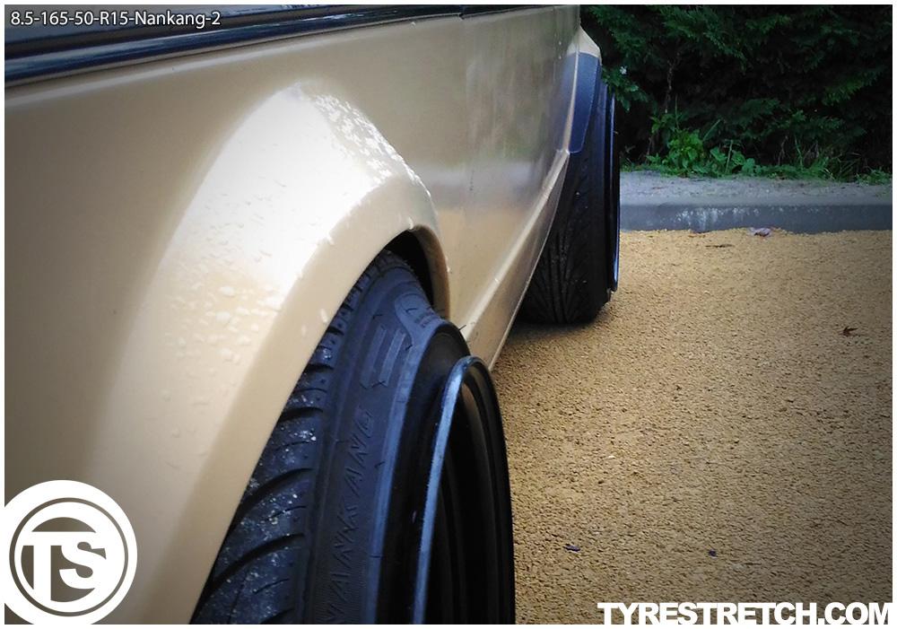 An example of tyre stretch: 165/50 R15 on 8.5J – NANKANG