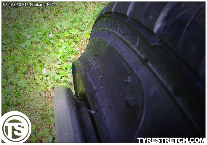 An example of tyre stretch: 165/50 R15 on 8.5J – NANKANG