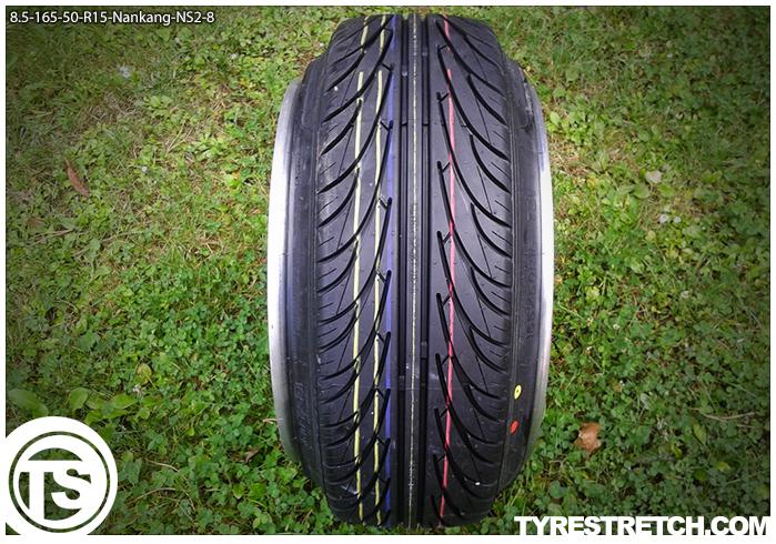 An example of tyre stretch: 165/50 R15 on 8.5J – NANKANG