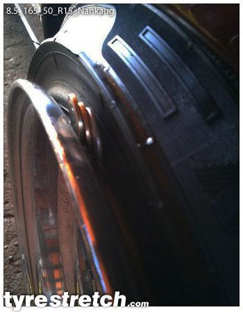 An example of tyre stretch: 165/50 R15 on 8.5J – NANKANG