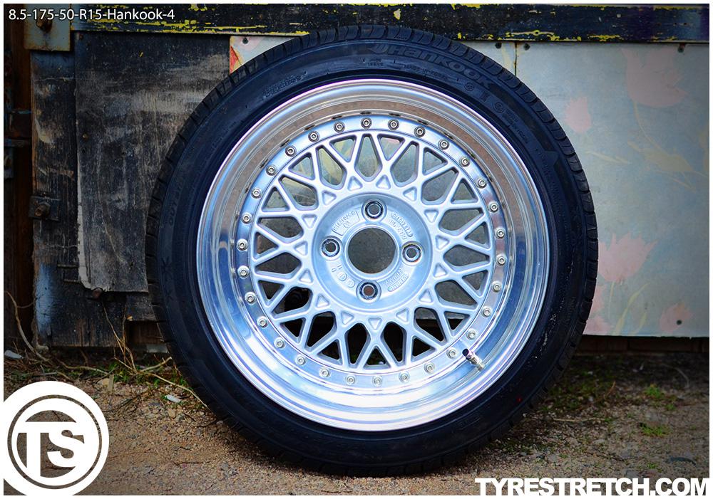 An example of tyre stretch: 175/50 R15 on 8.5J – HANKOOK