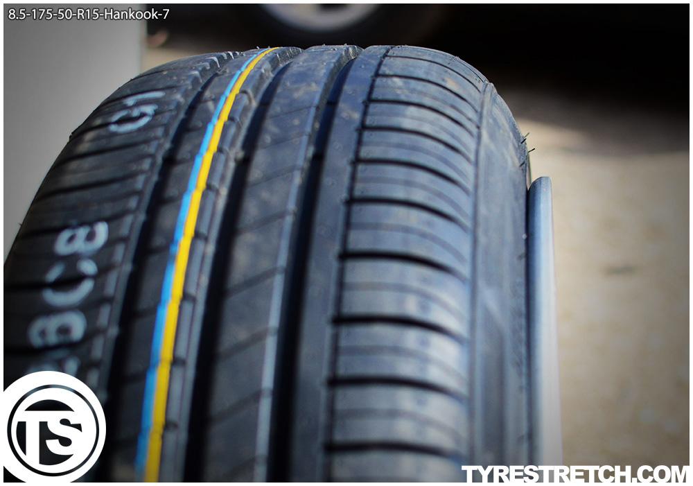 An example of tyre stretch: 175/50 R15 on 8.5J – HANKOOK