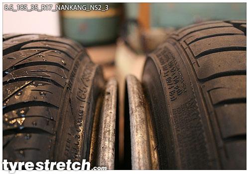 An example of tyre stretch: 185/35 R17 on 8.5J – NANKANG