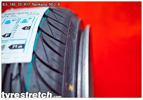 An example of tyre stretch: 185/35 R17 on 8.5J – NANKANG